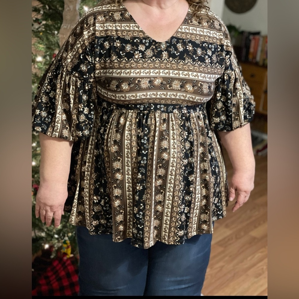 Jade by Jane plus size 1x-3x. baby doll top - Picture 2 of 4